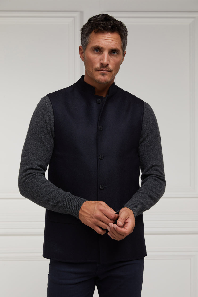 Nehru Gilet (Navy Loxley)