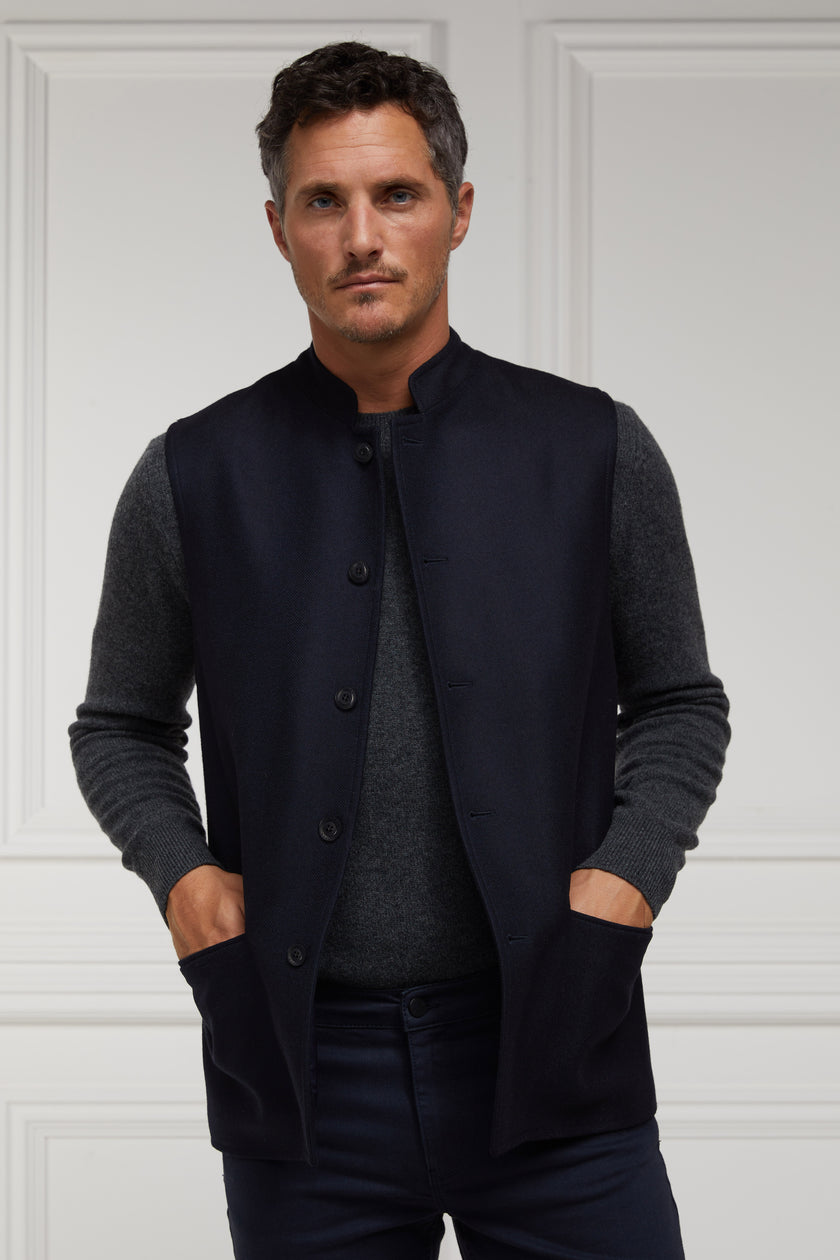 Nehru Gilet (Navy Loxley)