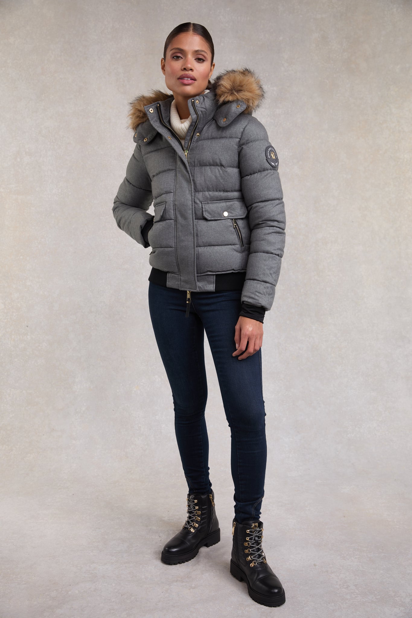 Cervinia Puffer (Light Grey Tweed)