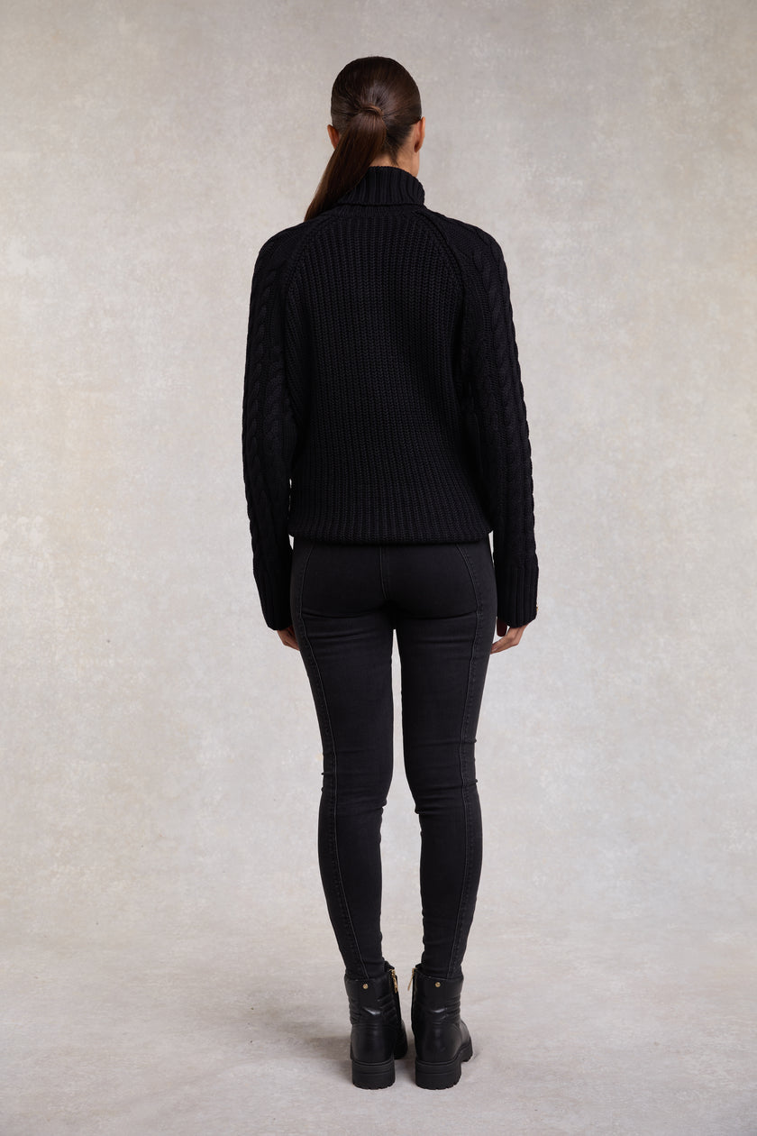 Corded Roll Neck Knit (Black)