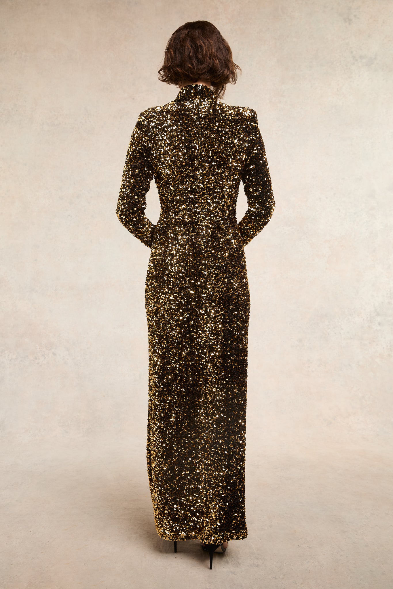 Victoria Sequin Maxi Dress (Gold Sequin)