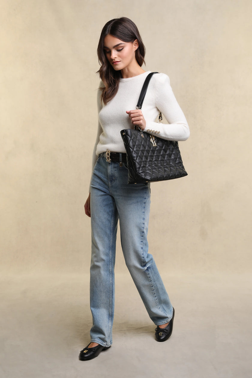 Soho Quilted Tote (Black)