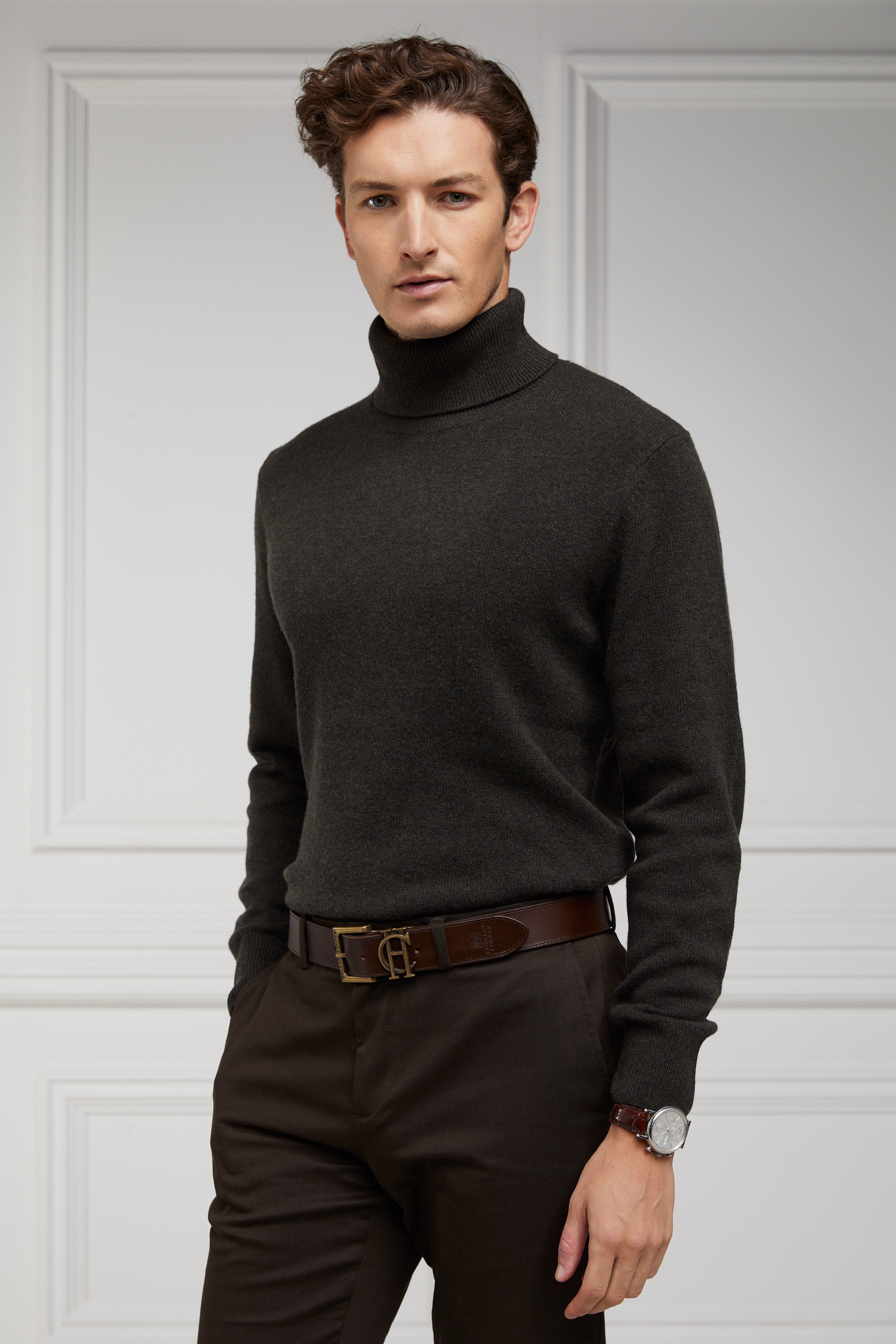 Byron Roll Neck Knit (Moss) – Holland Cooper