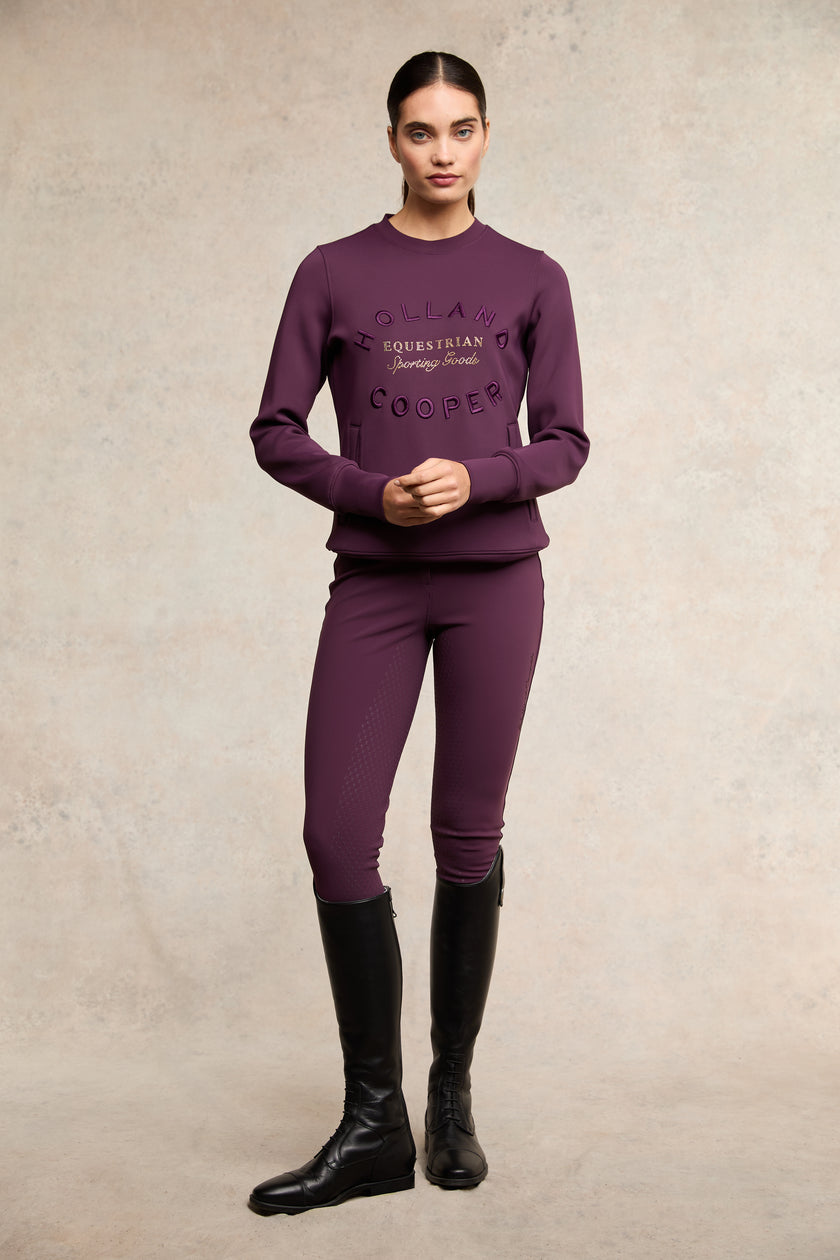 Crystal Crew Neck Sweat (Aubergine)