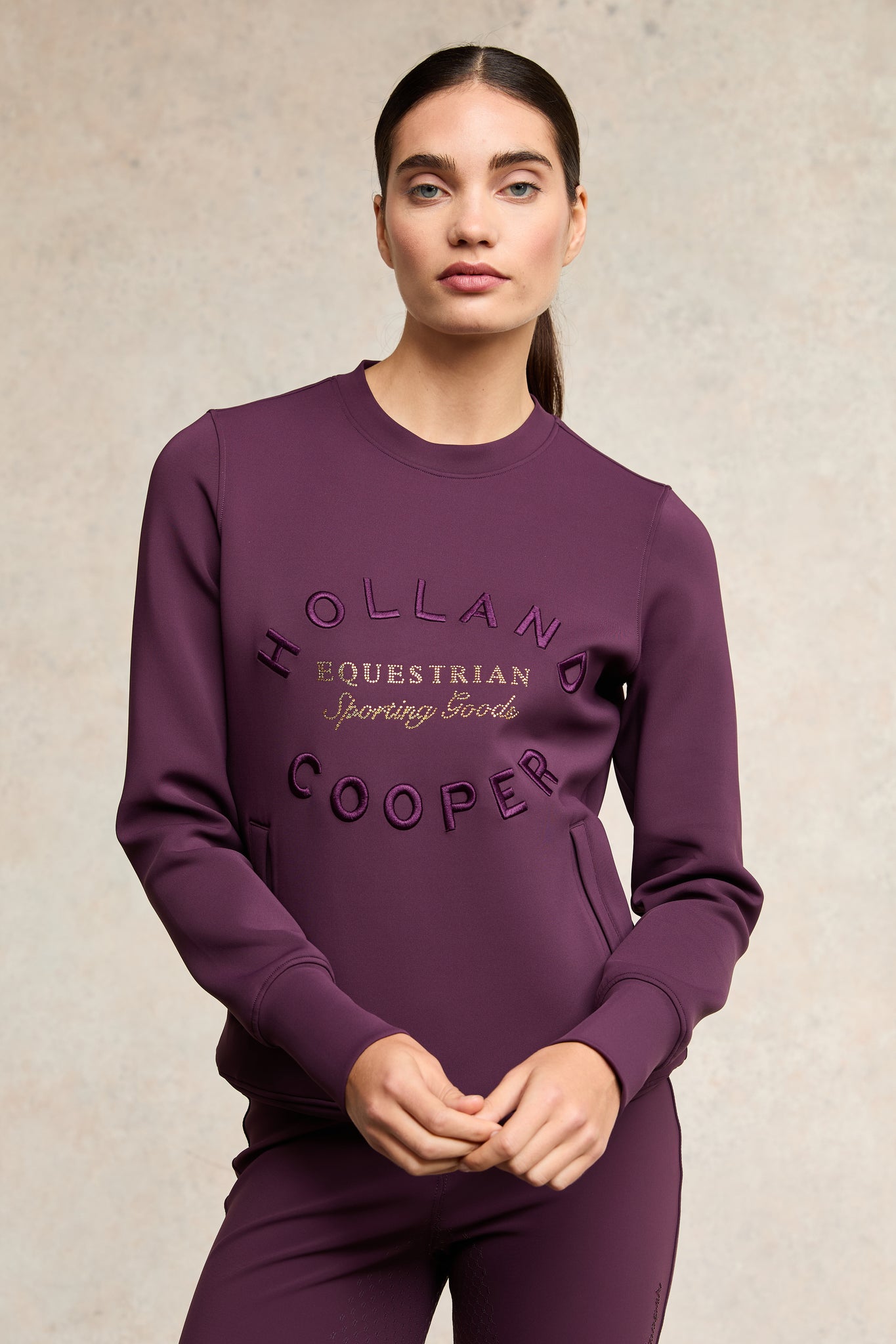 Crystal Crew Neck Sweat (Aubergine)