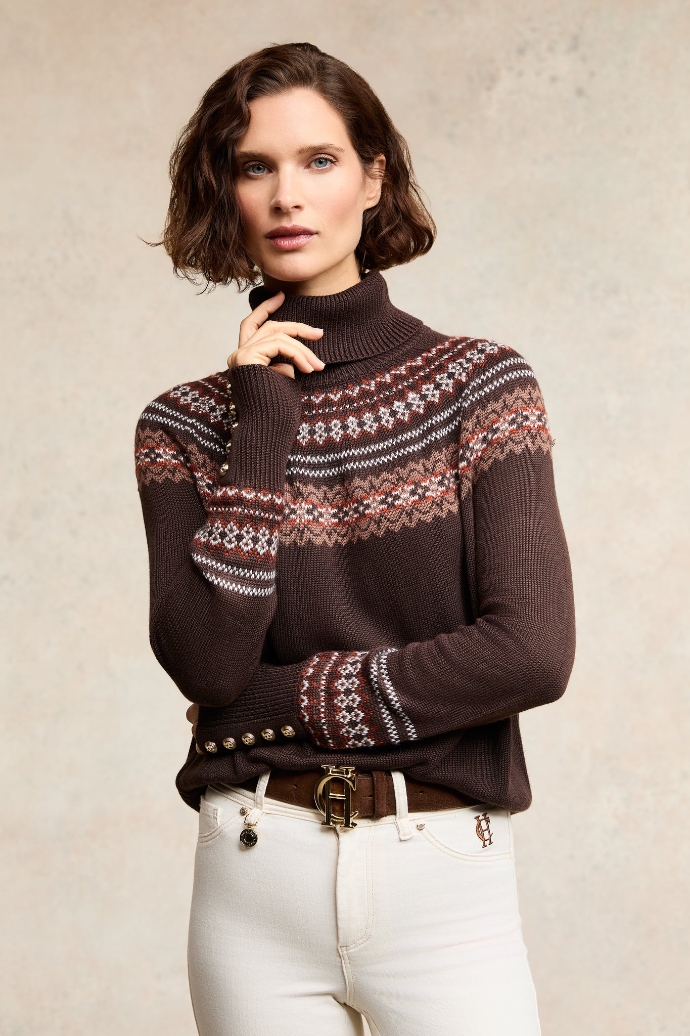 Whistler Roll Neck Knit (Chocolate)