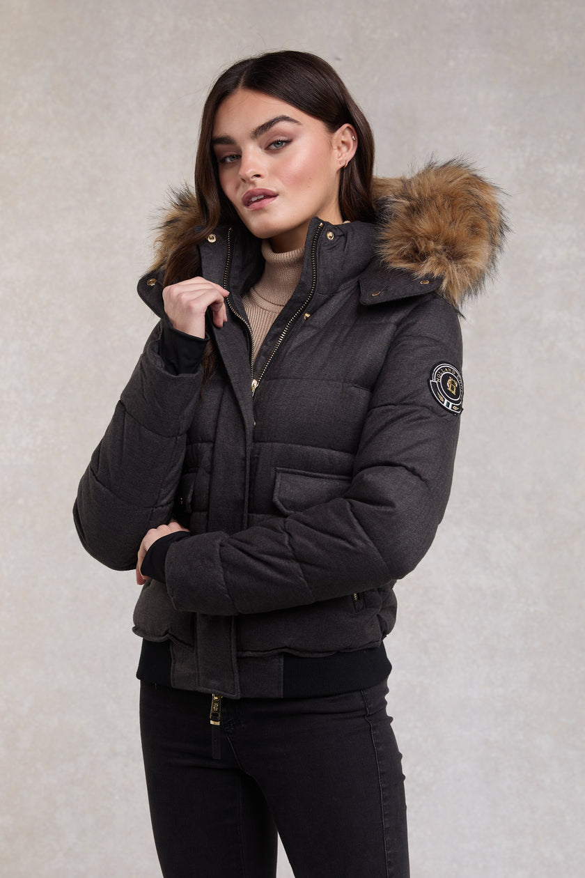 Cervinia Puffer (Charcoal Tweed)