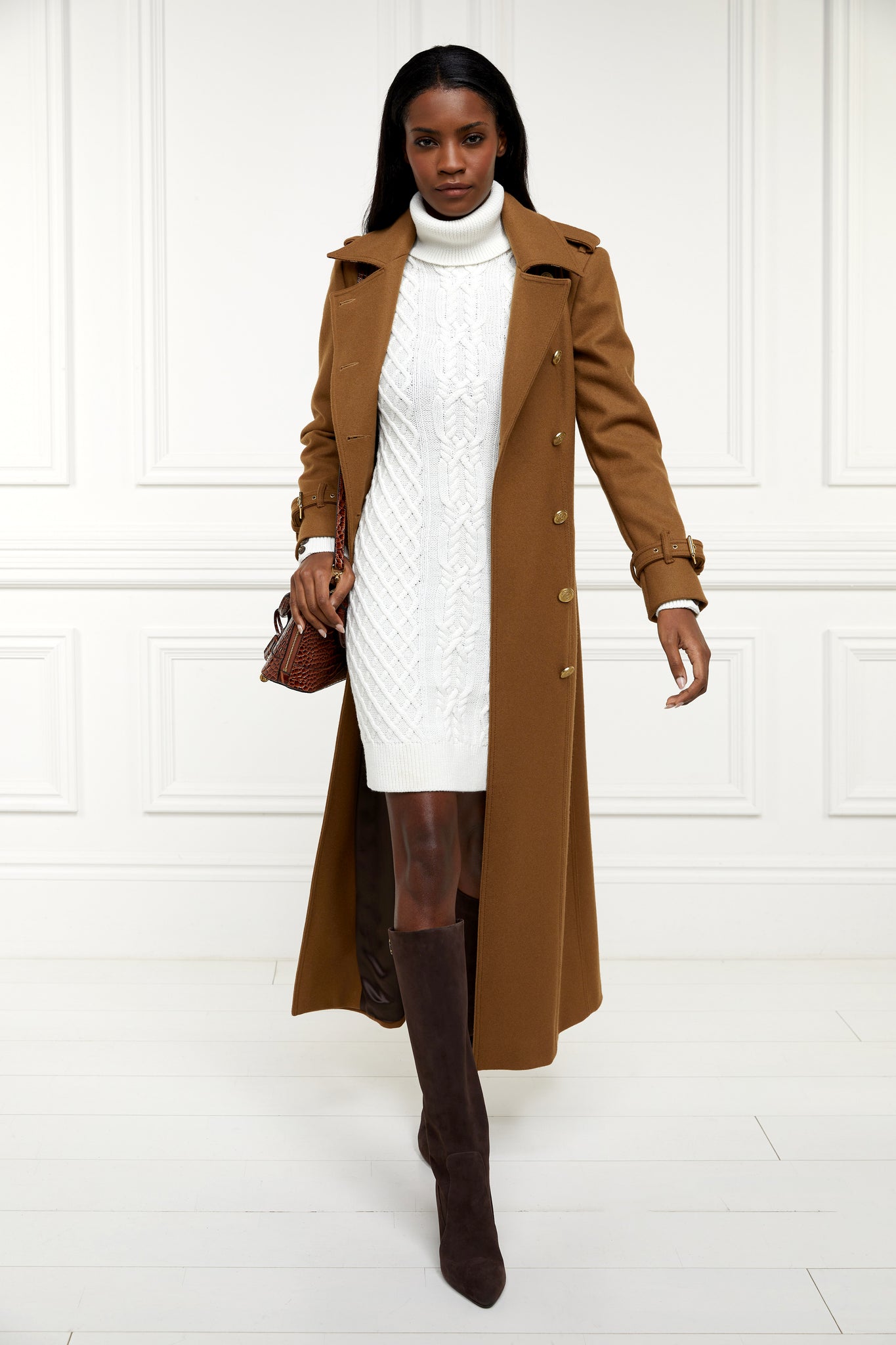 Country Roll Neck Dress (Cream)