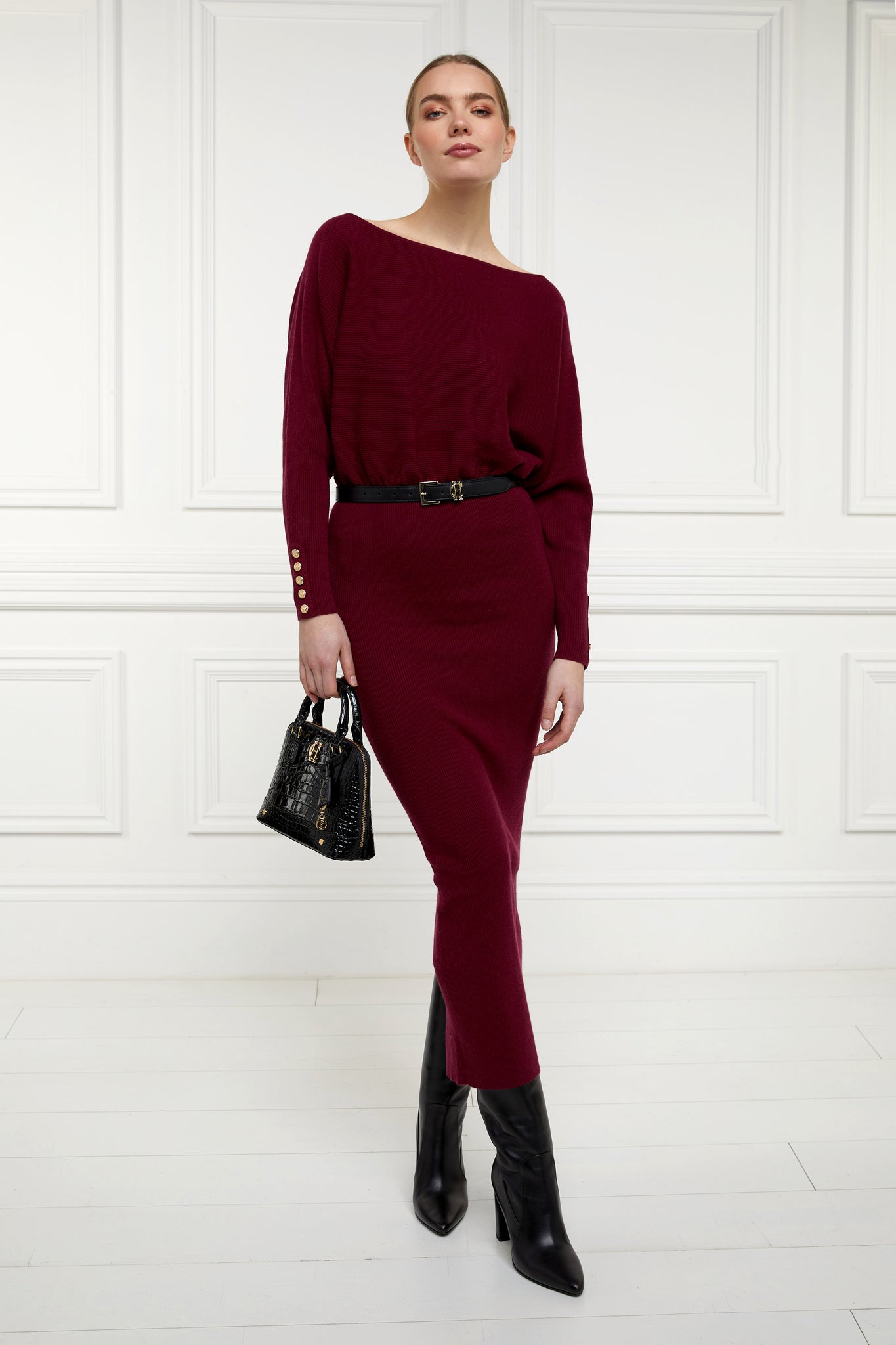 Leyla Knitted Dress (Wine)