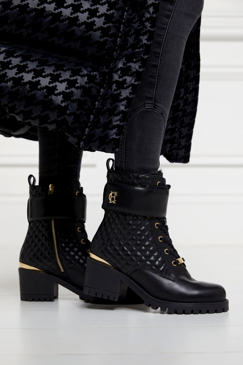 Heeled Biker Boot (Black)