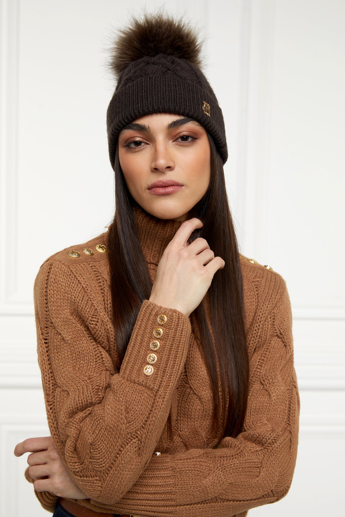 Cortina Bobble Hat (Chocolate Mink)