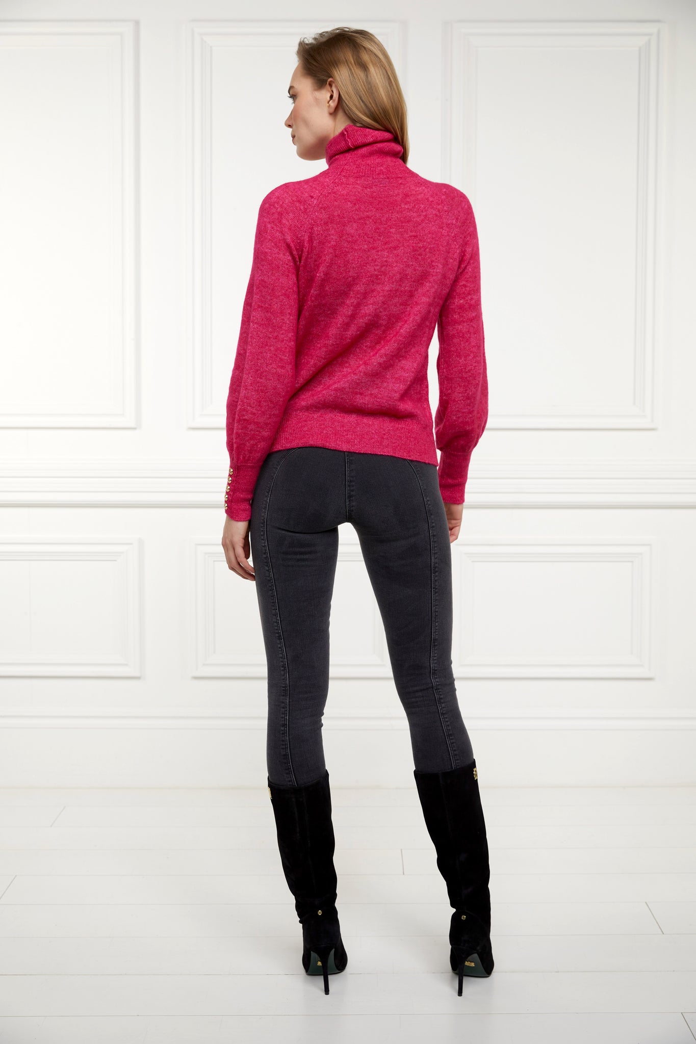 Maisie Roll Neck Knit (Fuchsia)