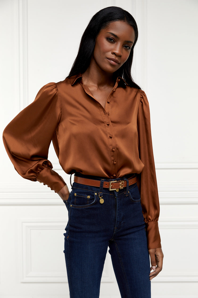 Isla Satin Shirt Copper Holland Cooper