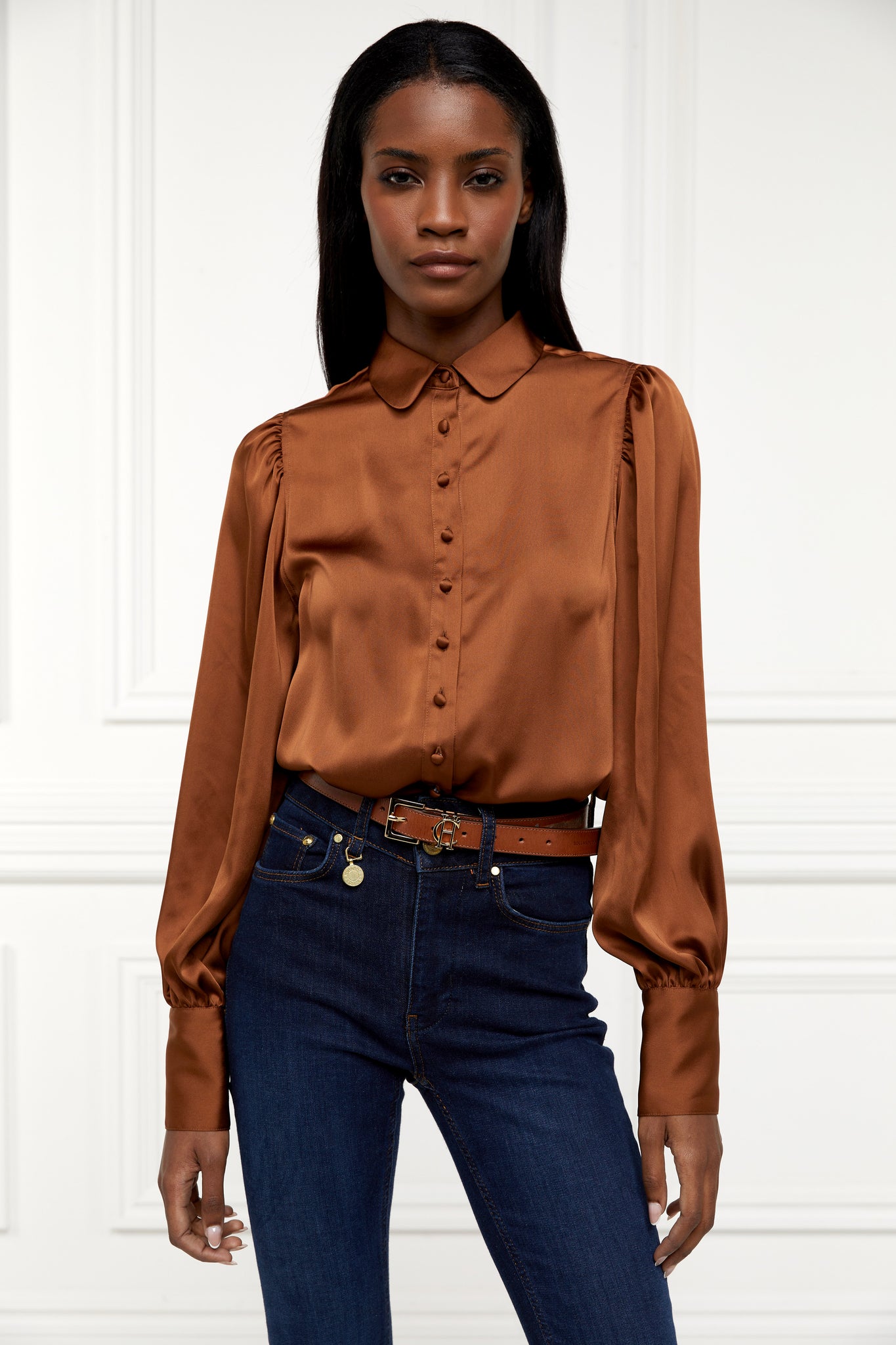 Isla Satin Shirt (Copper)