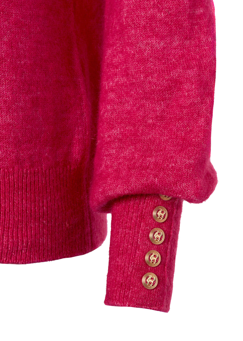 Maisie Roll Neck Knit (Fuchsia)