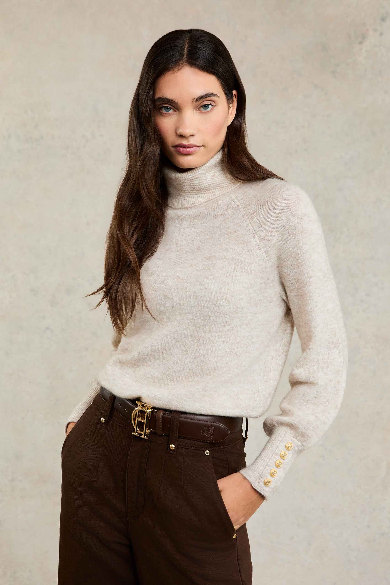 Maisie Roll Neck Knit (Barley)