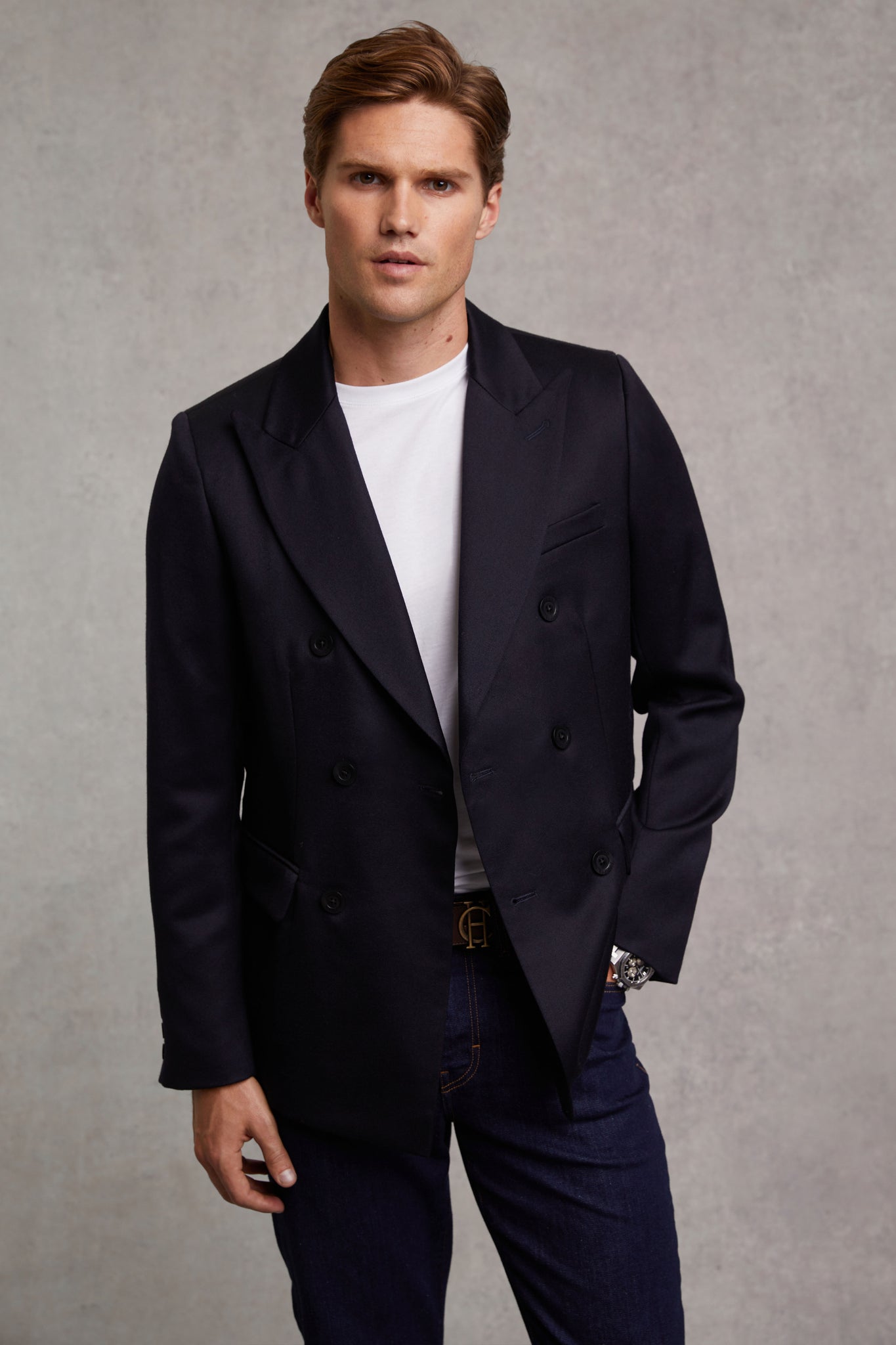 The Double Breasted Blazer (Navy Barathea)