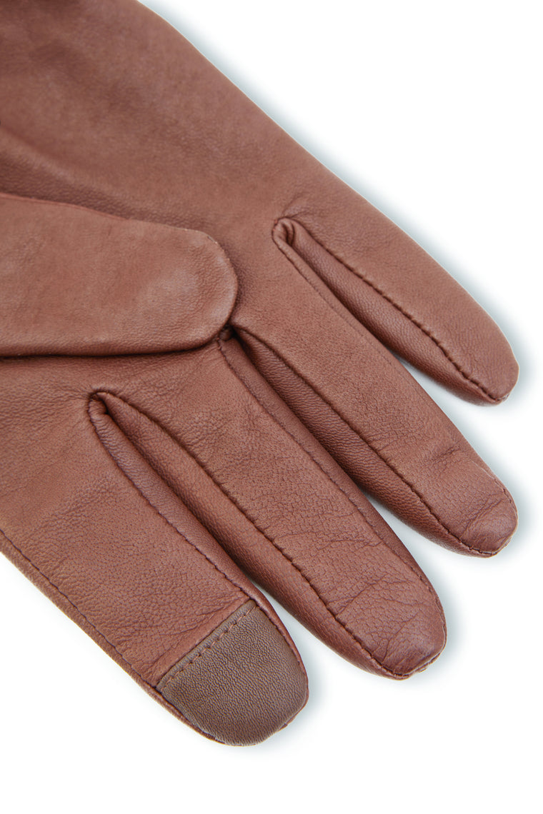 Monogram Leather Gloves (Tan)