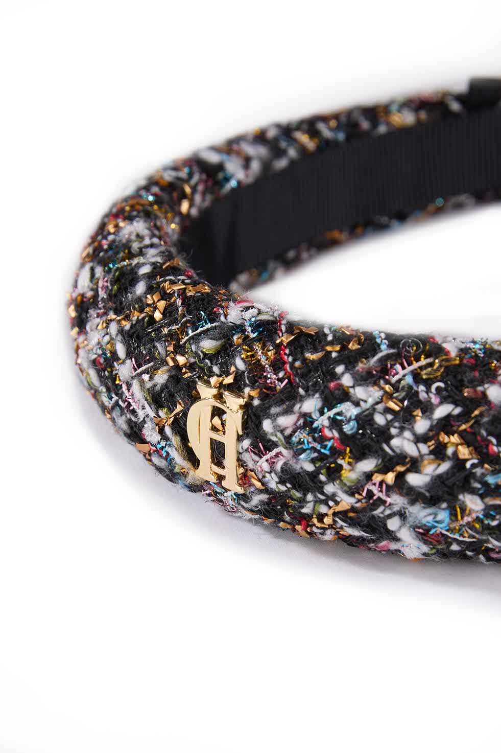 Narrow Headband (Black Sparkle Boucle)