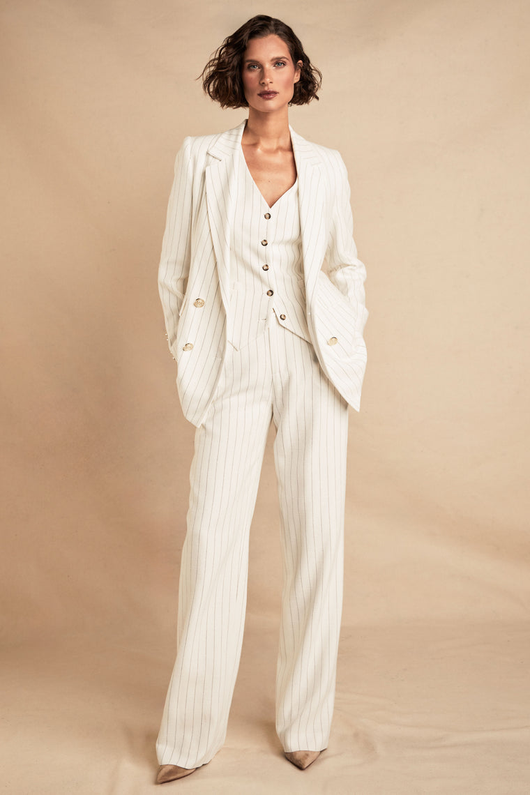 The Oyster Linen Pinstripe Suit