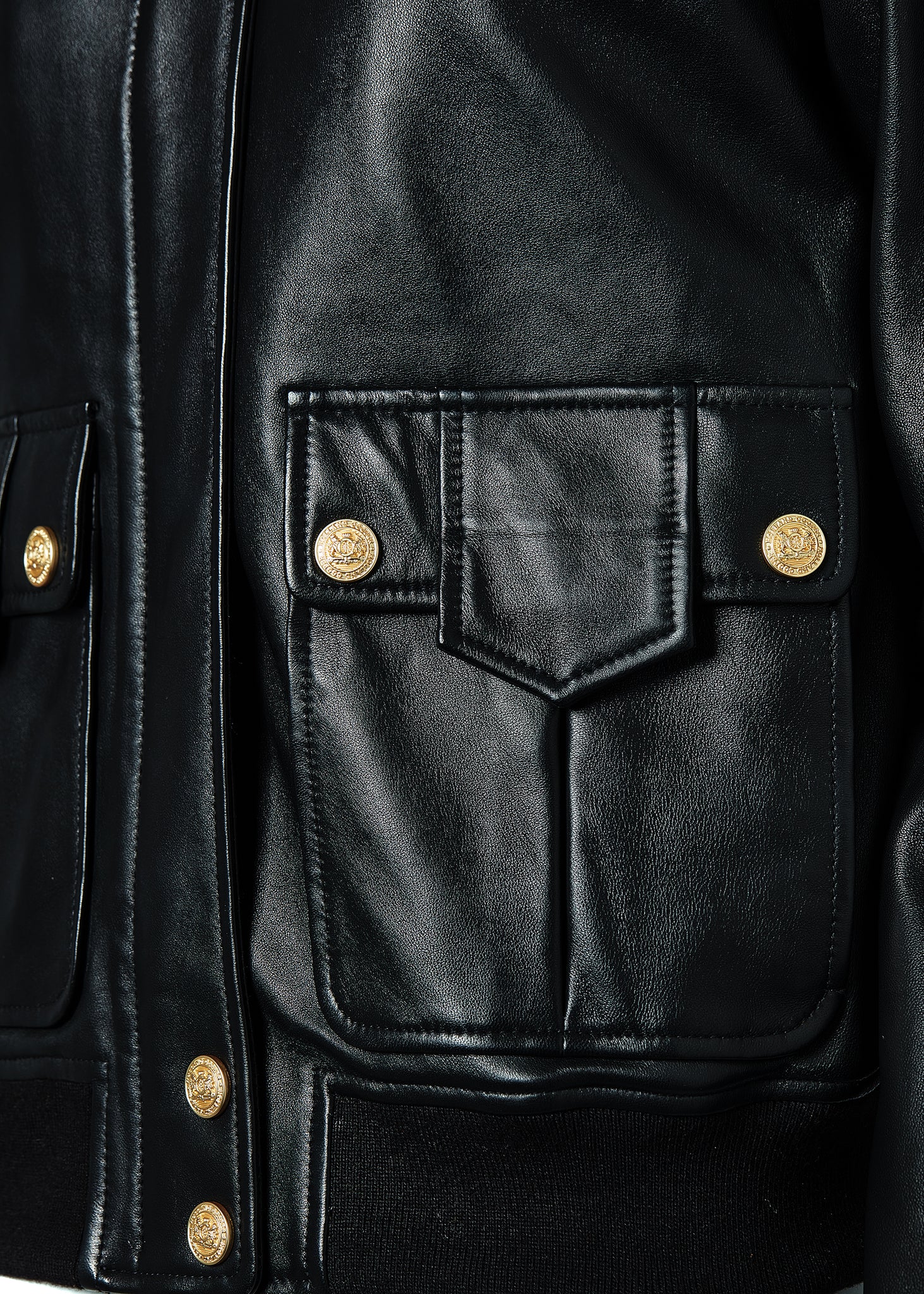 Sloane Leather Bomber (Black)