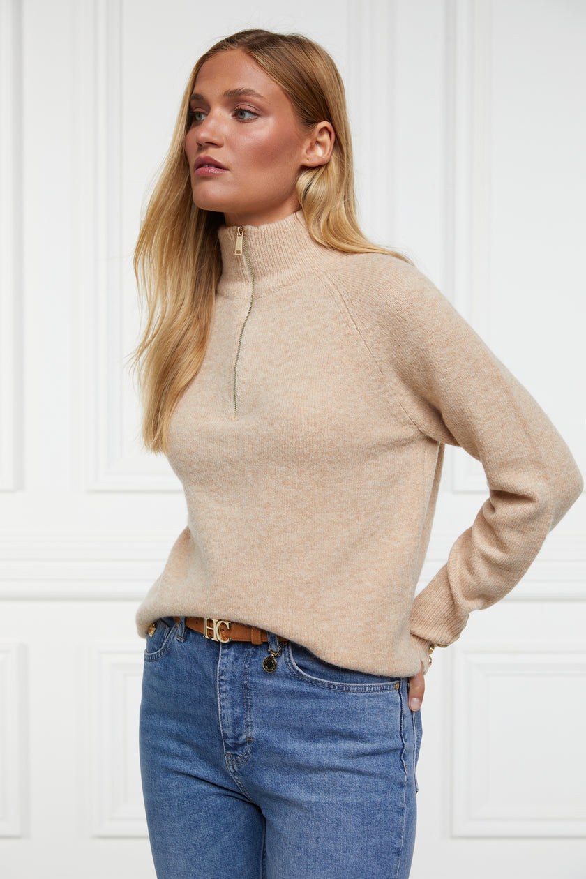 Tori Quarter Zip Knit (Camel)