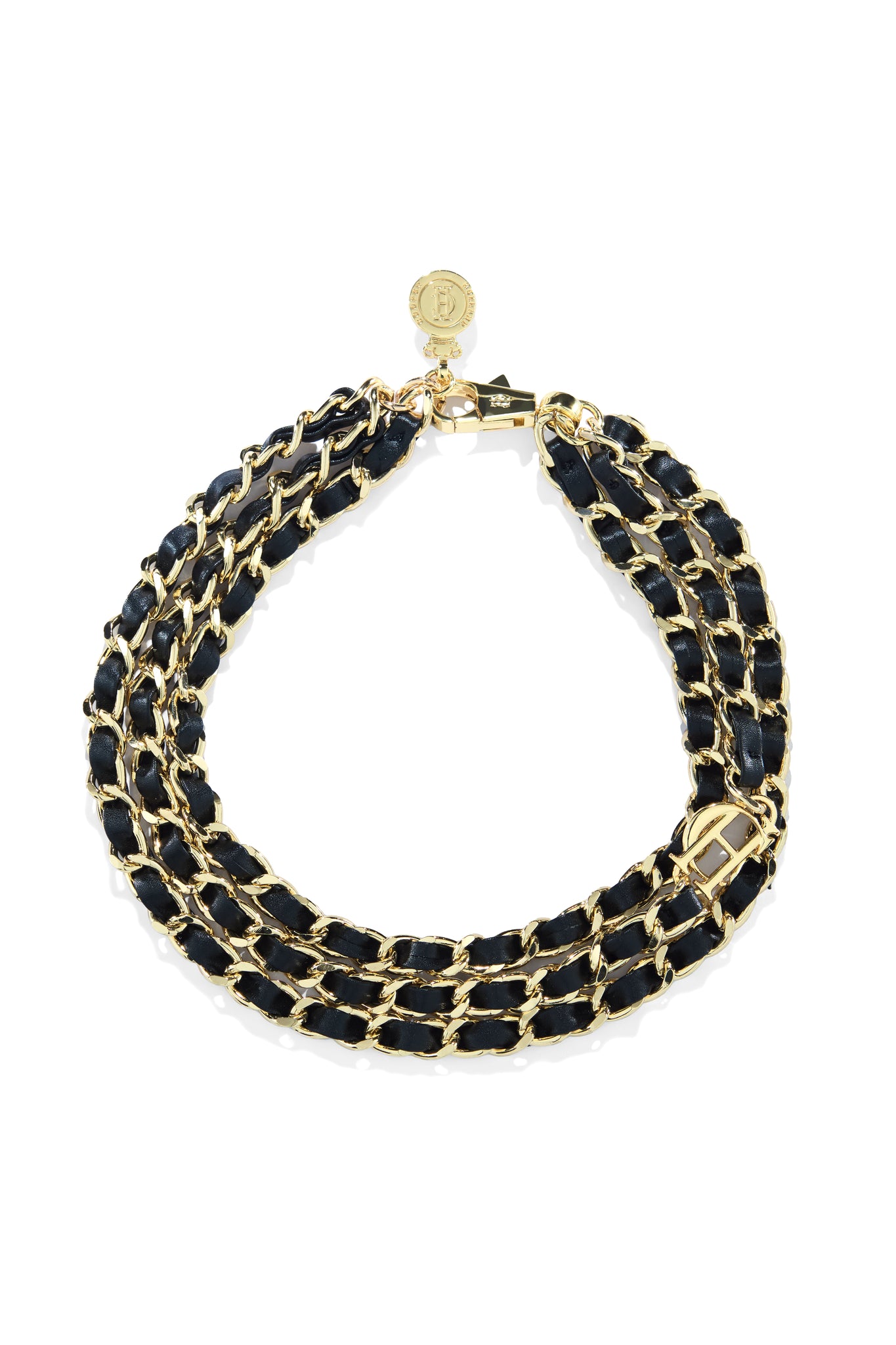 Triple Chain Necklace Black Gold Holland Cooper