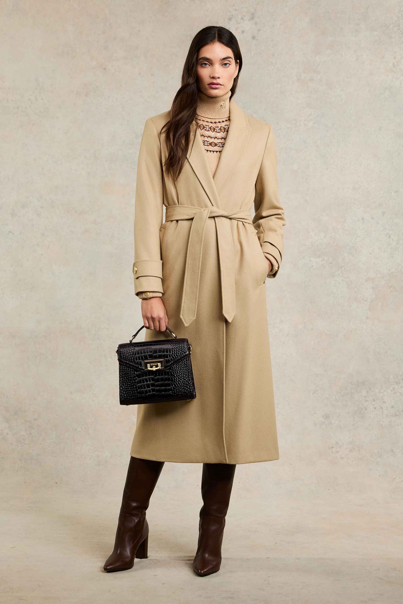 Camel hair wrap coat best sale