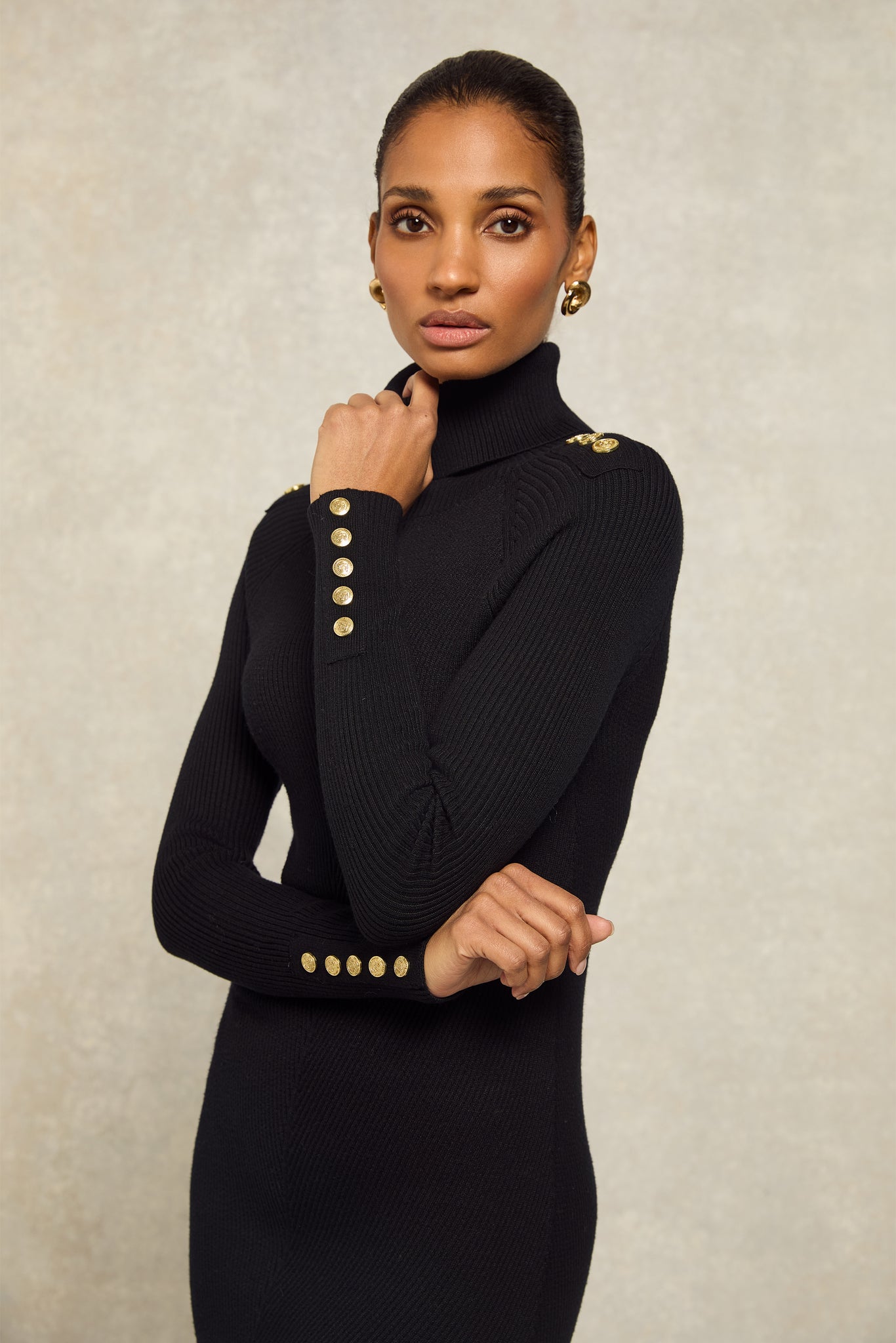 Black roll neck dress uk best sale