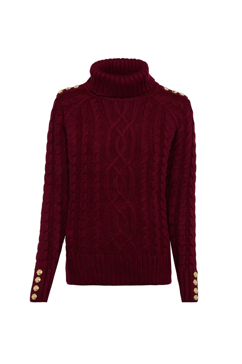 Ontario Roll Neck Knit (Merlot)