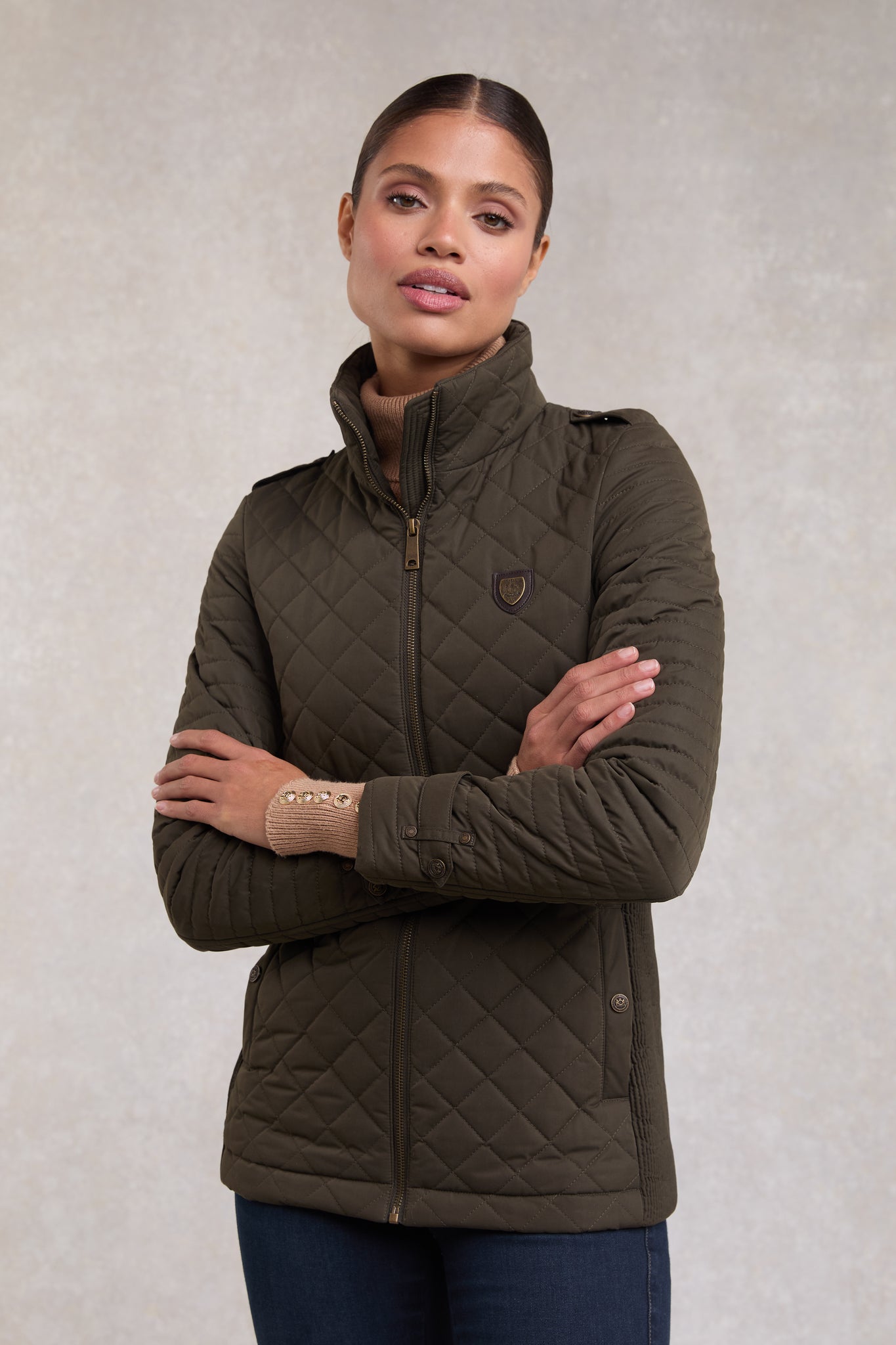 Juliana Quilted Jacket (Khaki)