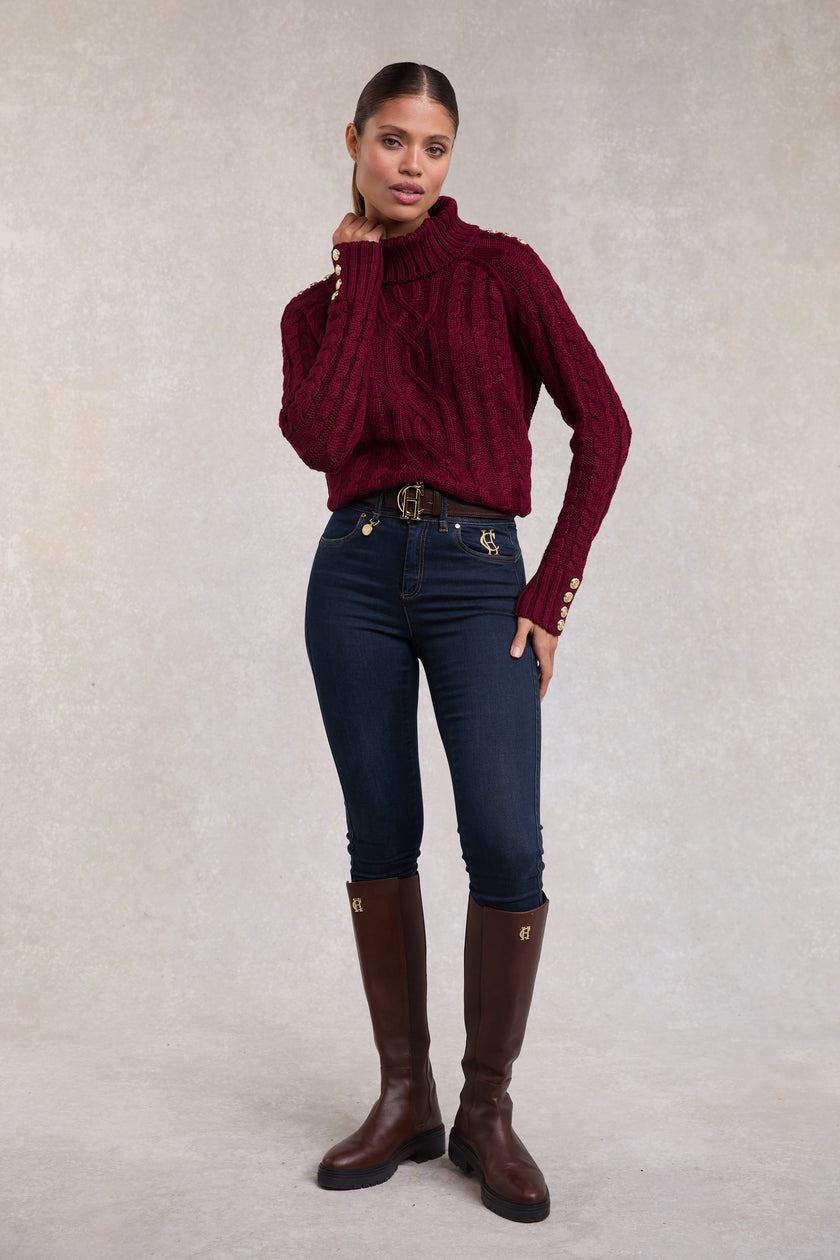 Ontario Roll Neck Knit (Merlot)