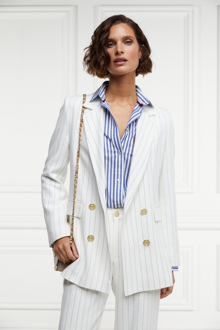 The Oyster Linen Pinstripe Suit