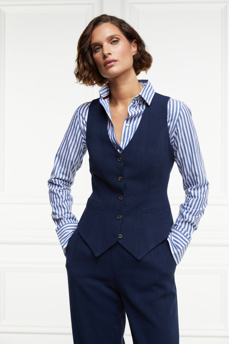 The Navy Linen Suit