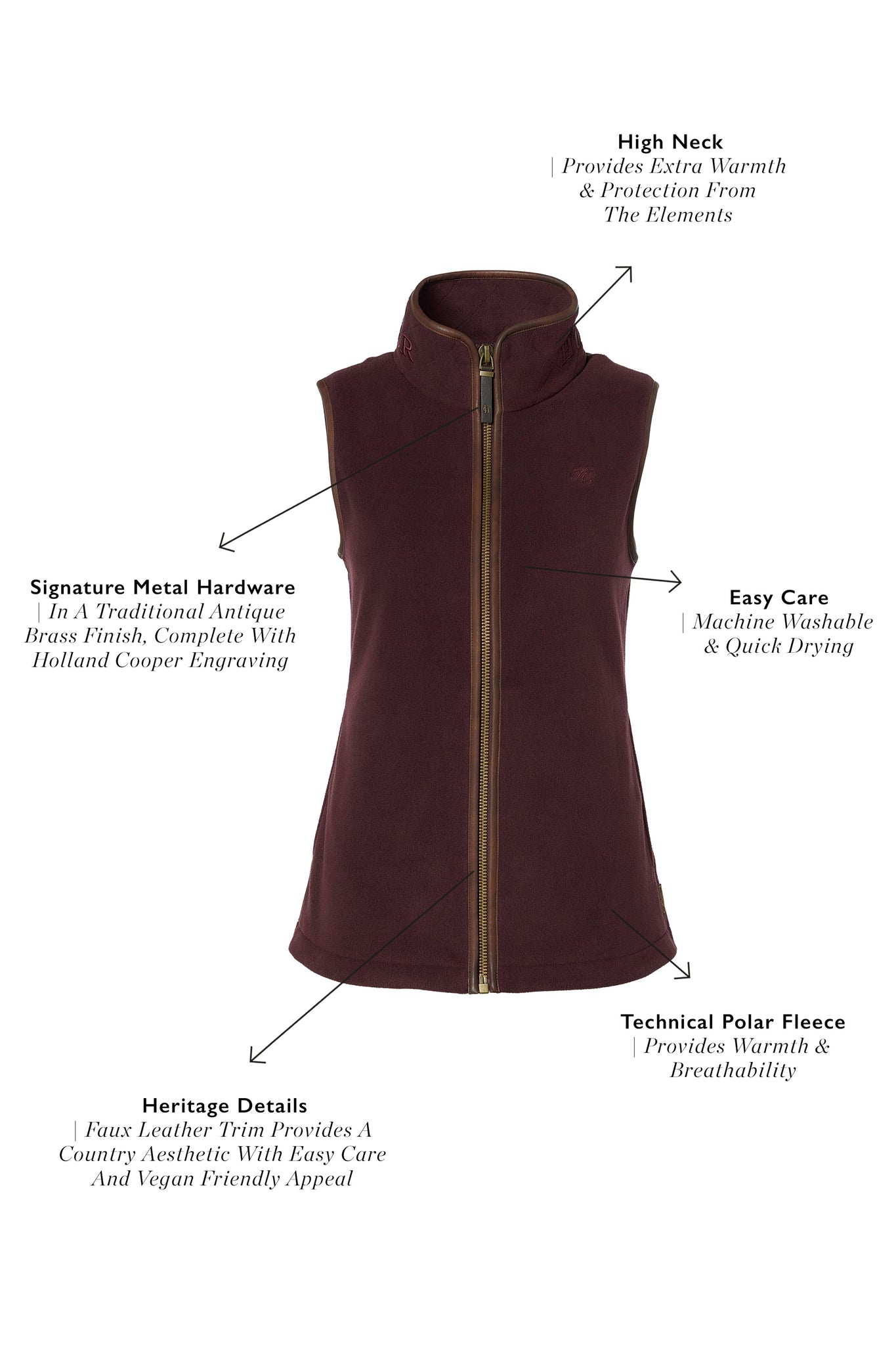 Country Fleece Gilet (Mulberry)