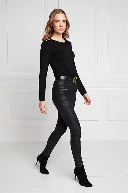 Coated Biker Jean (Black) – Holland Cooper