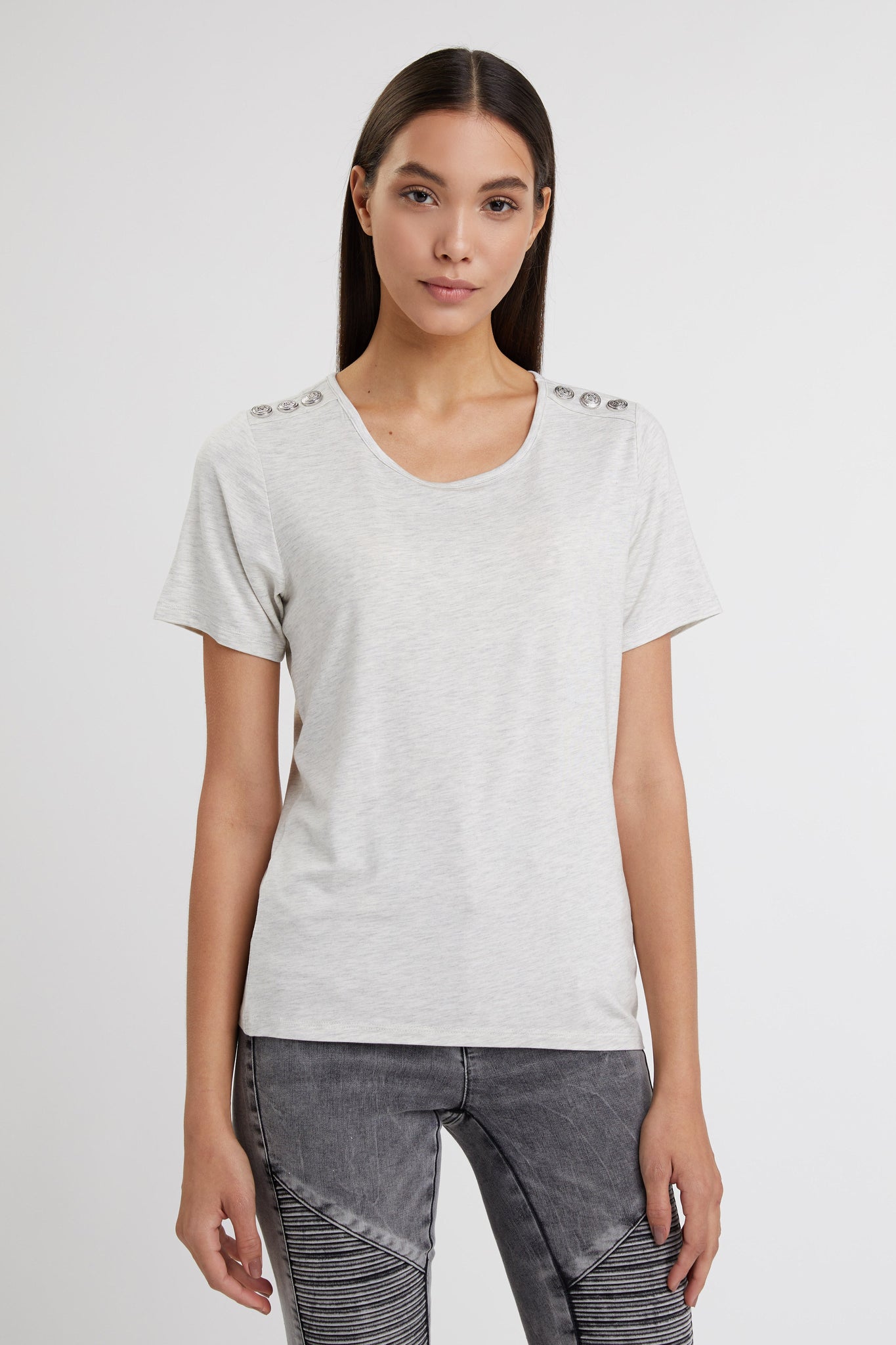 Relax Fit Crew Neck Tee (Ice Marl)