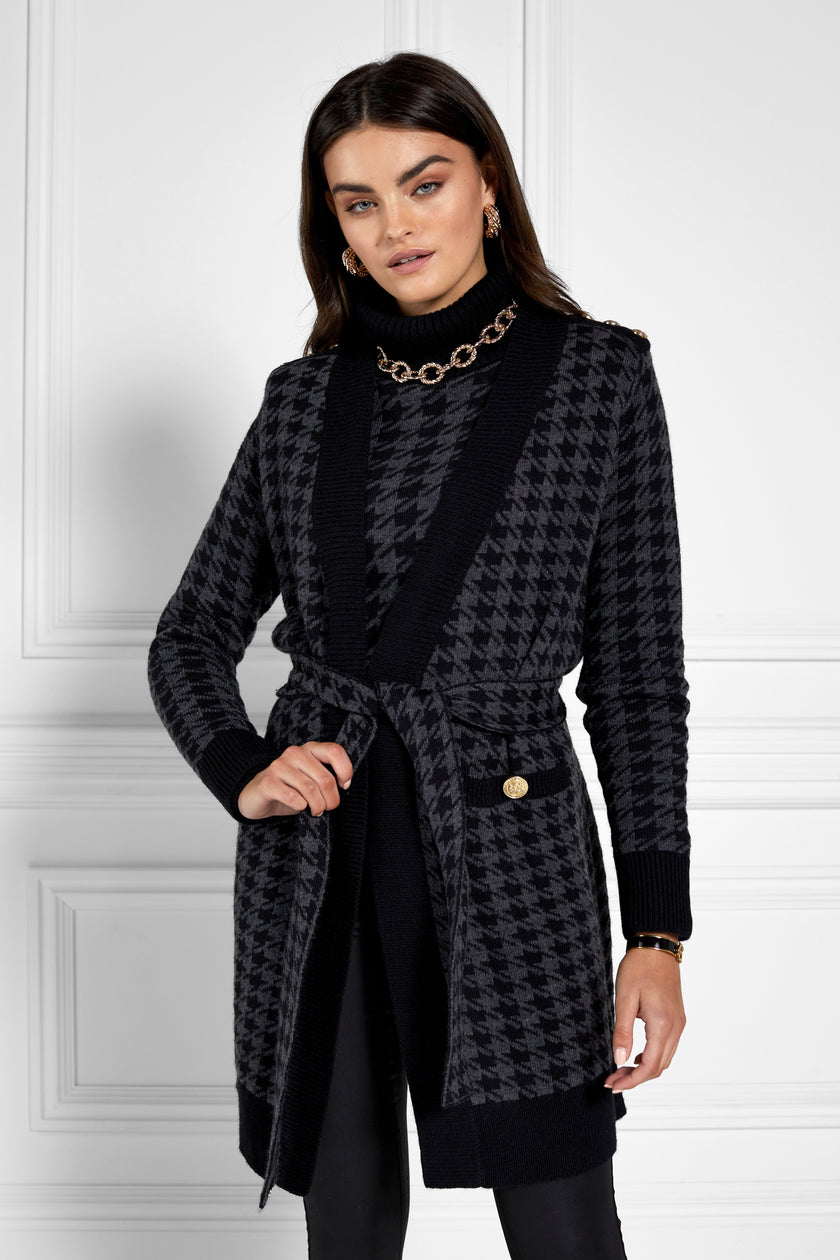 Windsor Heritage Cardigan (Grey Houndstooth)