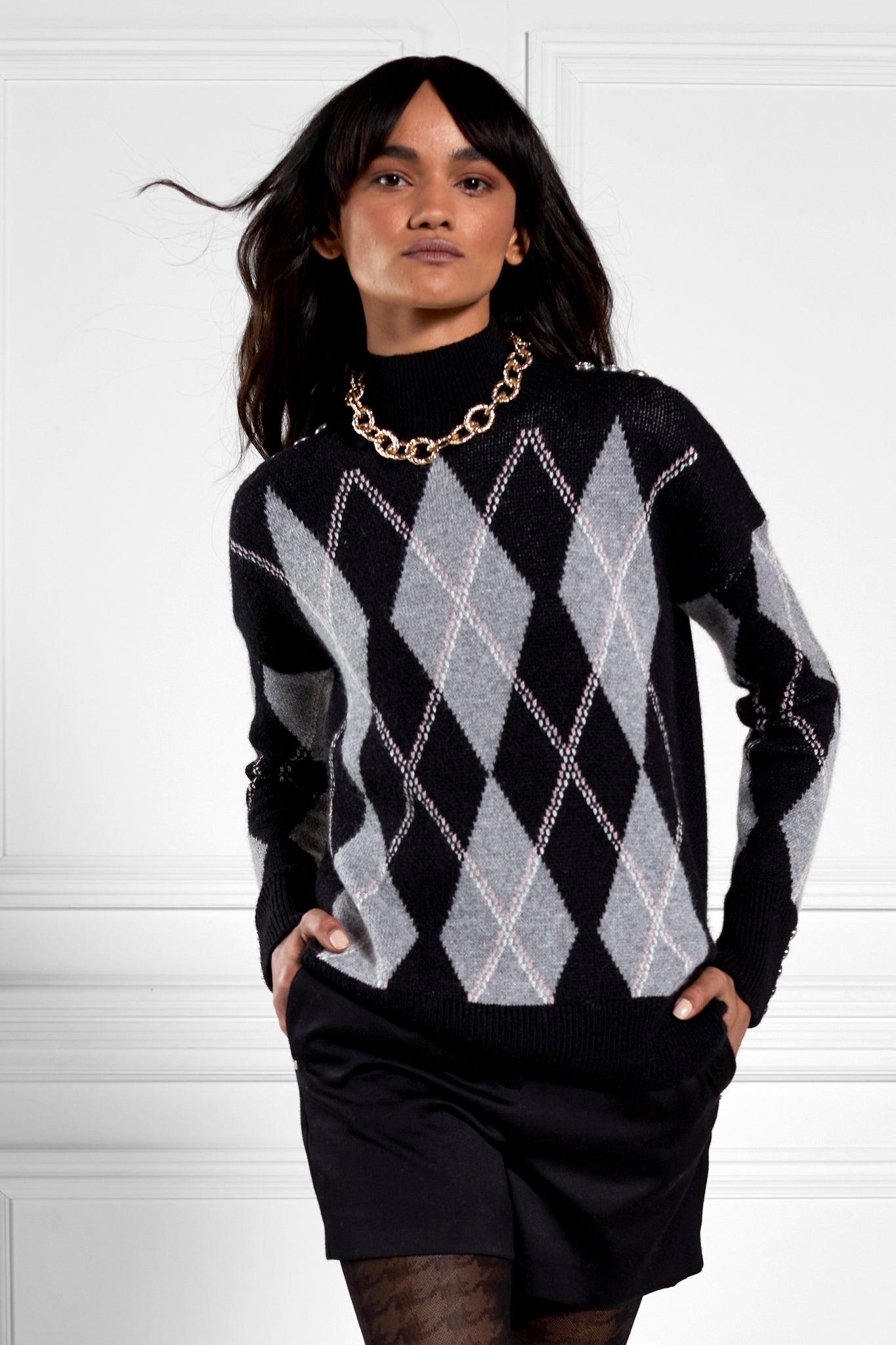 Heritage Argyle Knit Jumper (Mono)