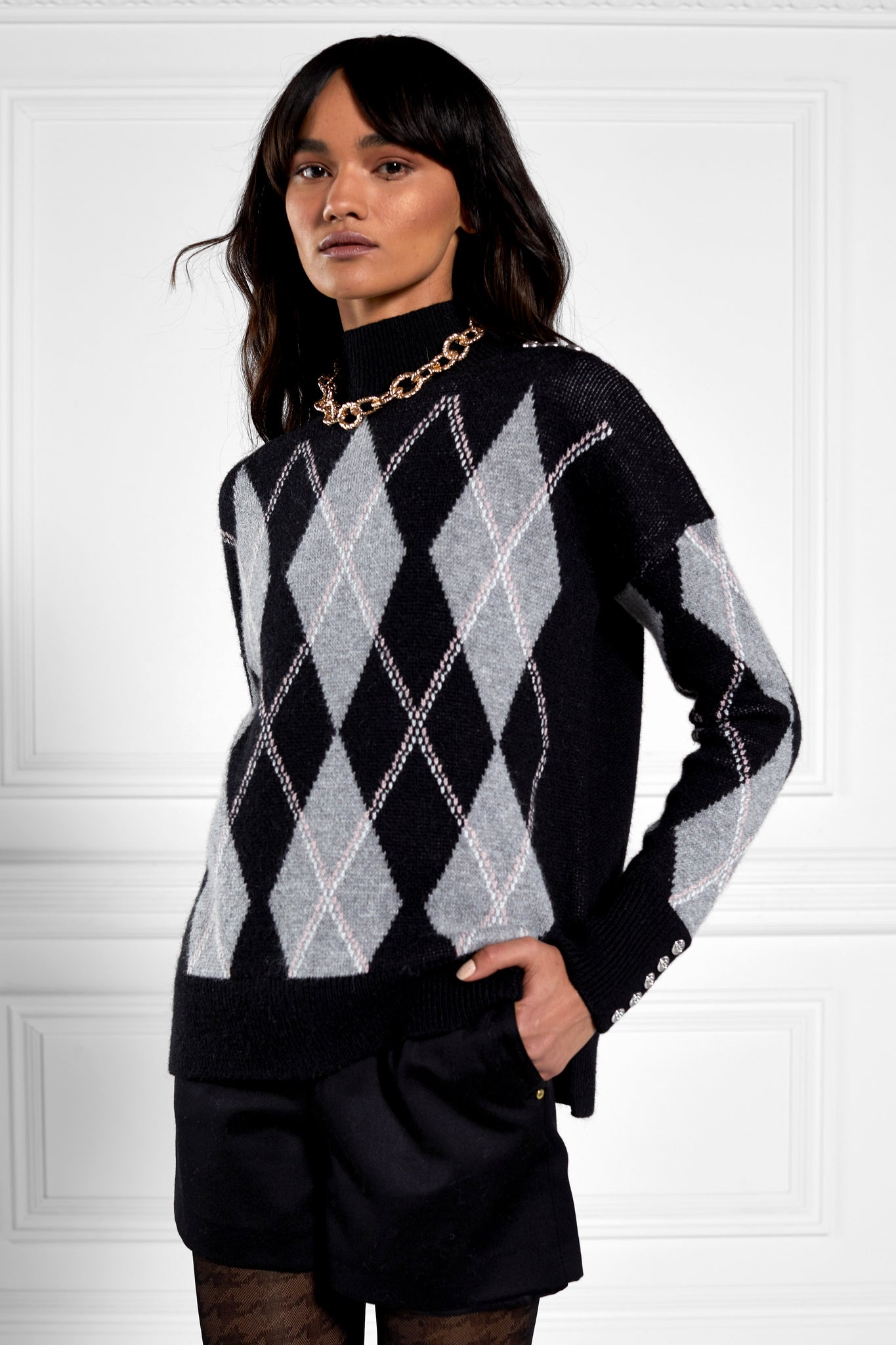 Heritage Argyle Knit Jumper (Mono)