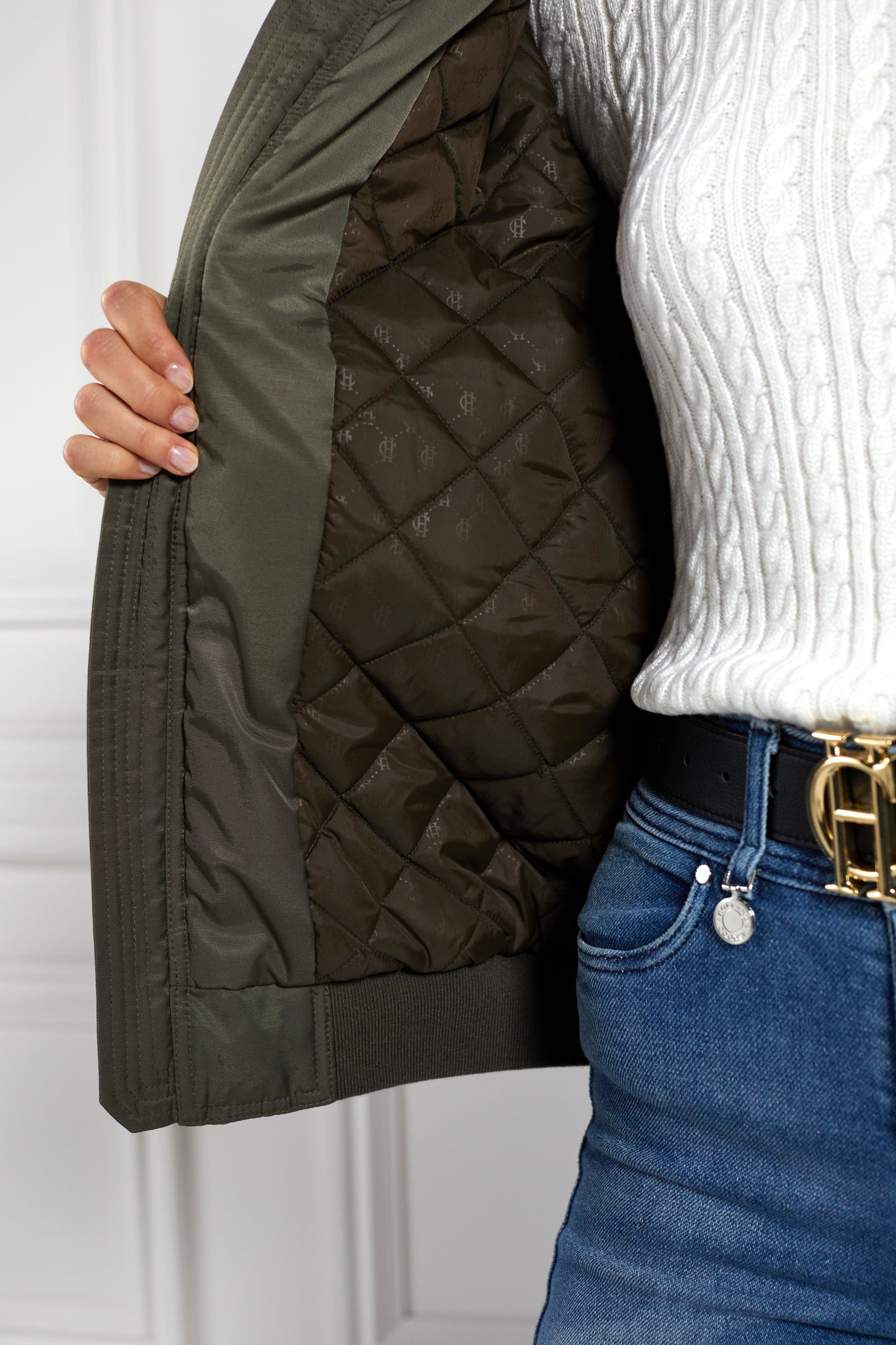 Quilted Harrington Jacket (Khaki)