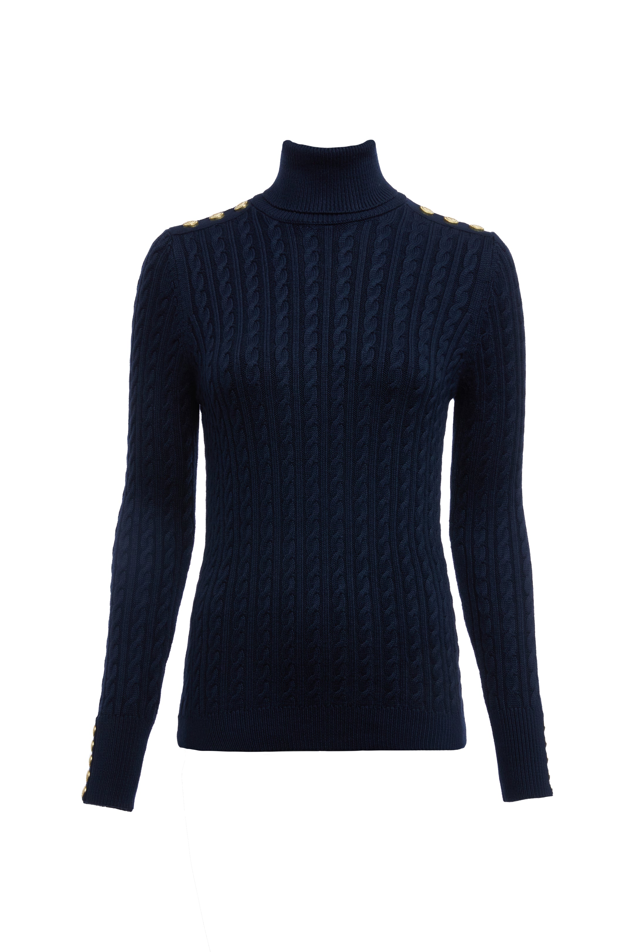 Seattle Roll Neck Cable Knit Ink Navy Holland Cooper 5201