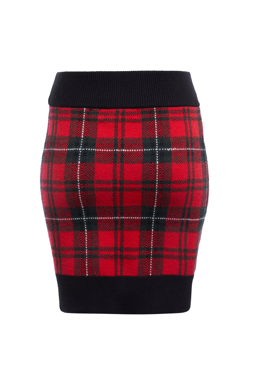 Hepburn Mini Skirt (Red Tartan)