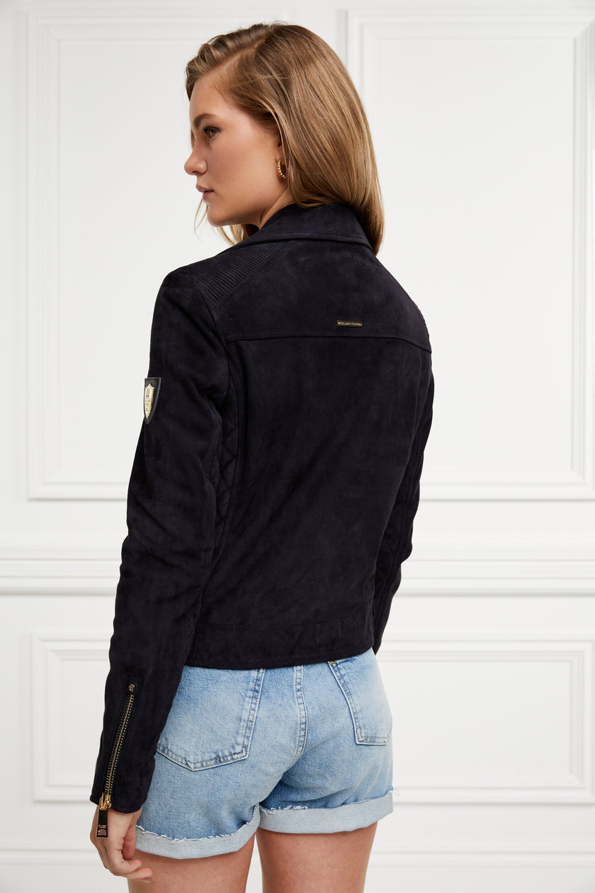 Suede Biker Jacket (Ink Navy)