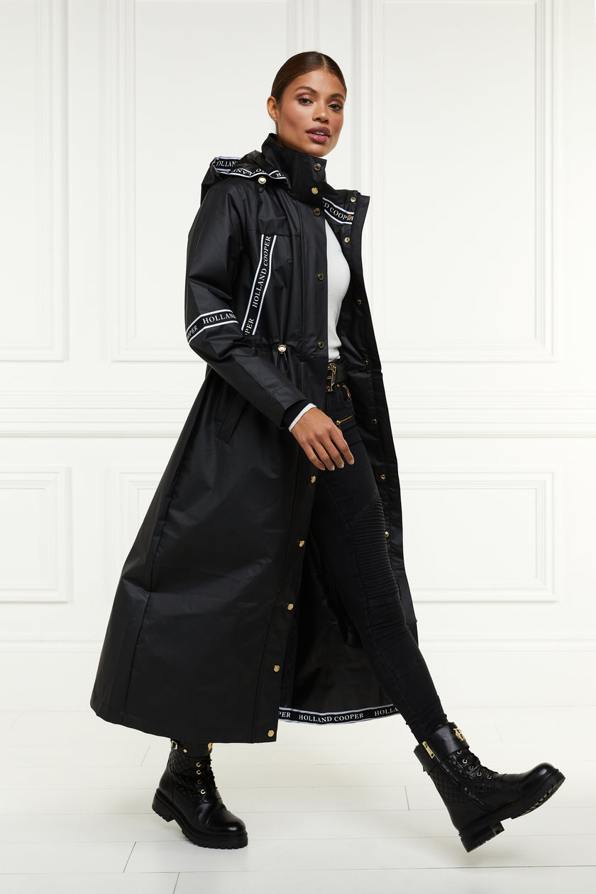 Longline Rain Coat (Matte Black)