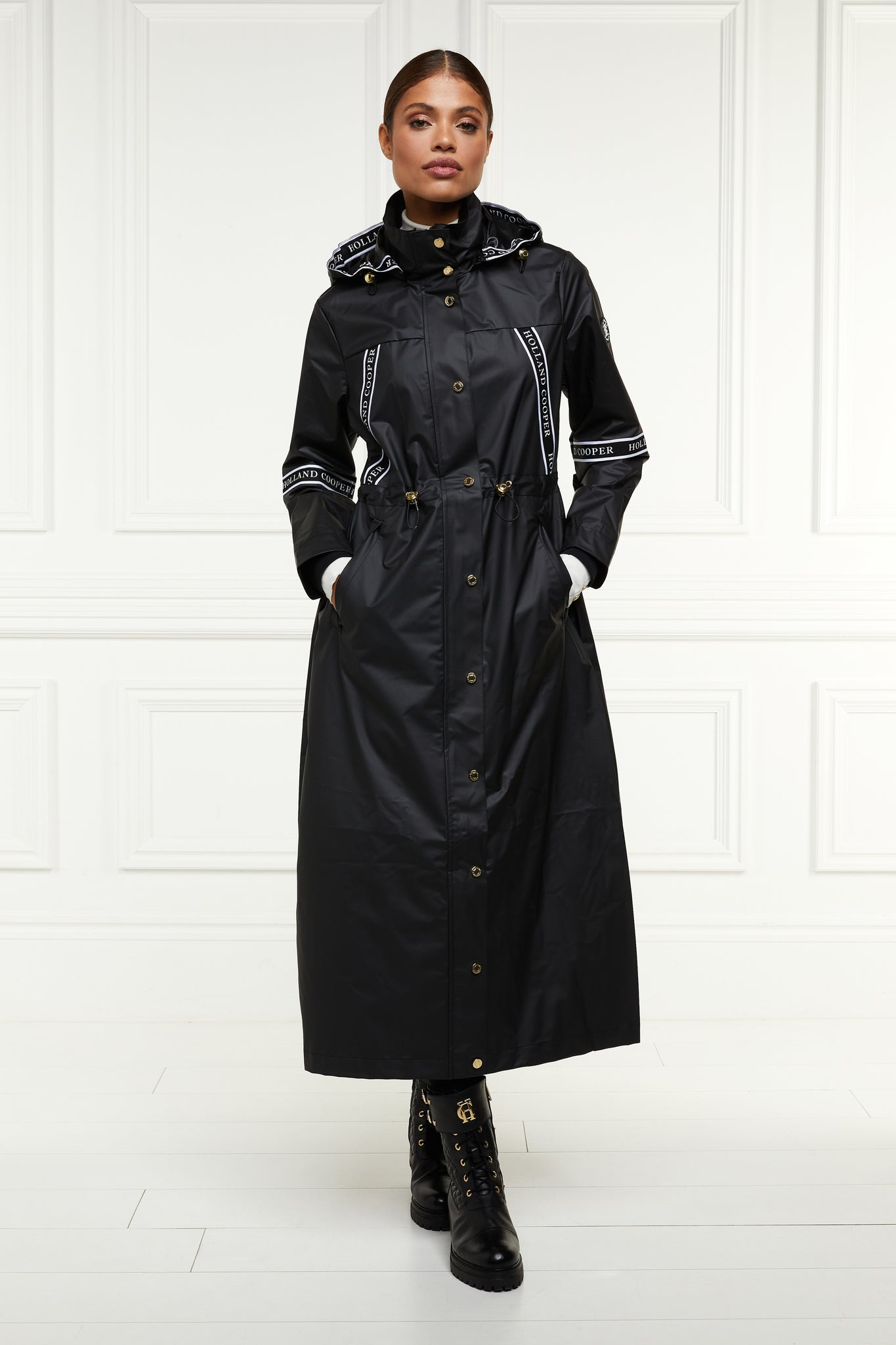 Longline Rain Coat (Matte Black)