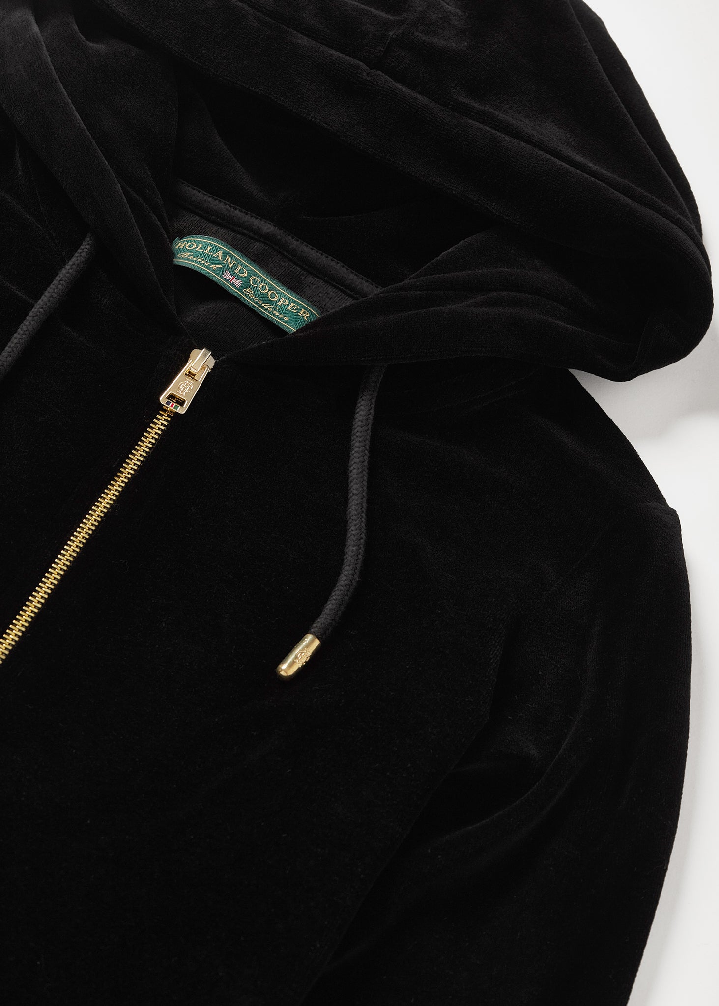 Velour Zip Hoodie (Black)