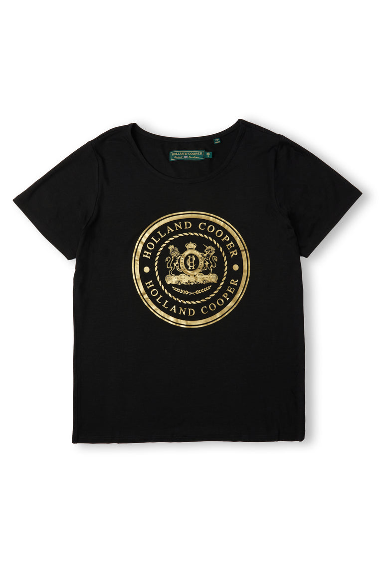 Classic Crest Crew Tee (Black Gold)