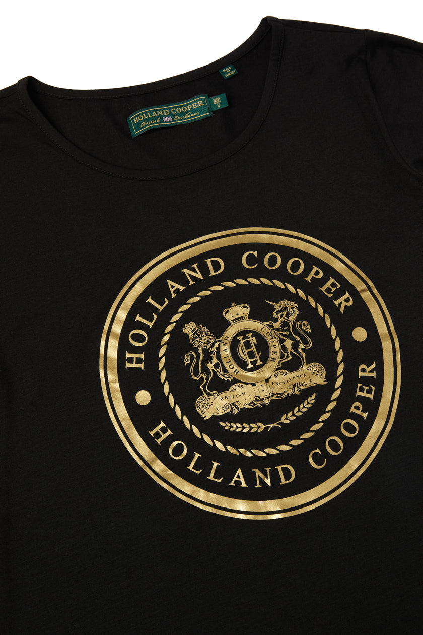 Classic Crest Crew Tee (Black Gold)