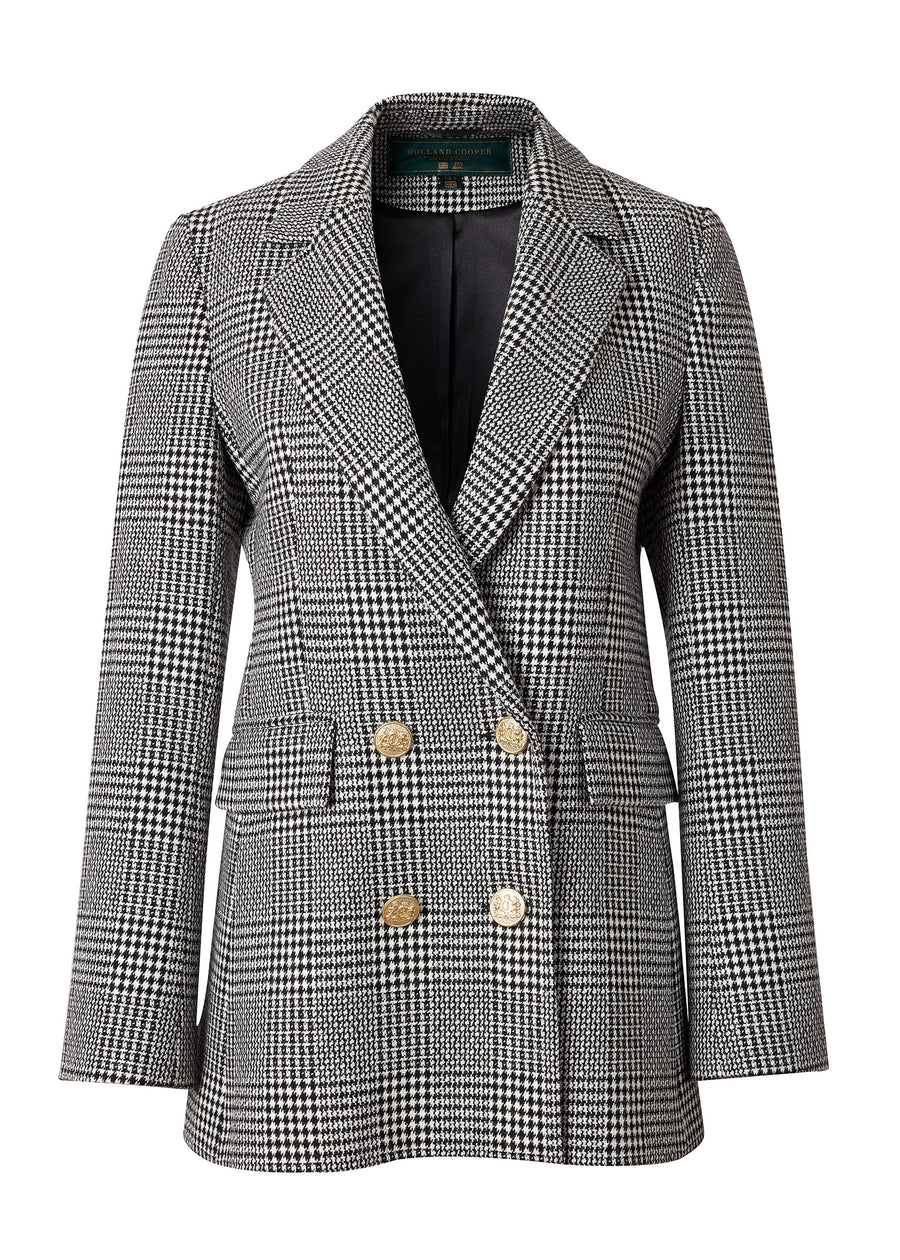 Double Breasted Blazer (Prince of Wales Mono) – Holland Cooper